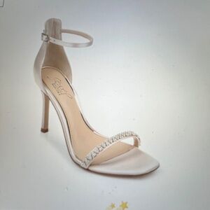 Jewel Badgley Mischka Crystal Ankle Strap High Heel Sandals